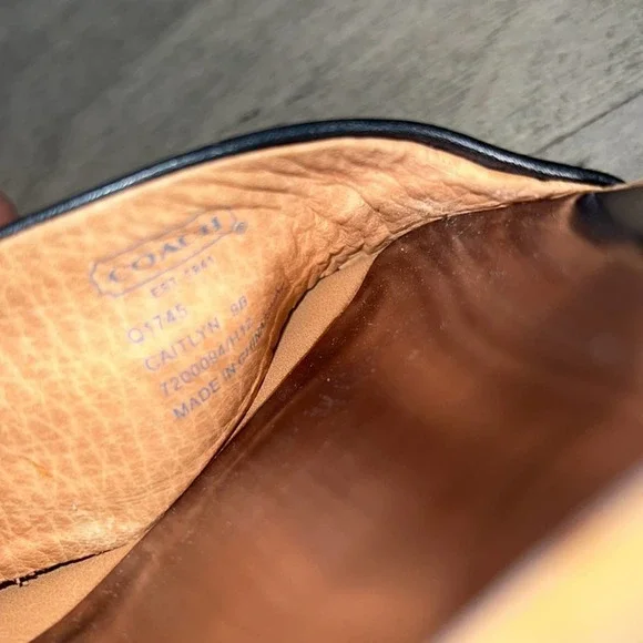 Coach Black and Blue Wedge Sandals - Picture 10 of 11